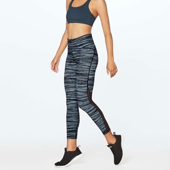 Lululemon Train Times 7/8 Pant, Low Tide Alpine‎ White Black / Black - Picture 2 of 8